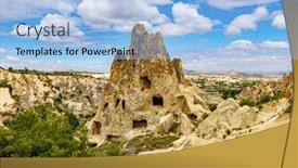  Presentation with air - Slide deck consisting of dwellings-carved-into-the-rock background and a light blue colored foreground