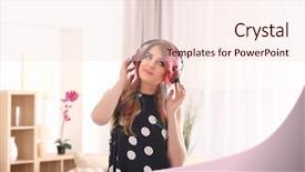  Presentation with colorful music - Presentation design consisting of dyed hair listening to music background and a lemonade colored foreground