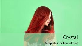  Presentation with hair color - Cool new PPT theme with dyed hair on color backdrop and a mint green colored foreground