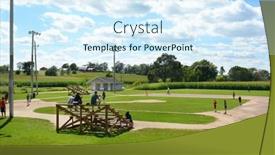  Presentation with baseball field - Presentation design with dyersville-iowa-august-20-2015 background and a sky blue colored foreground