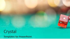  Presentation with photo - Slide deck featuring dying - photo of several red dice background and a teal colored foreground