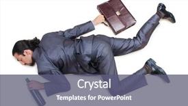  Presentation with floor inspection - Presentation design consisting of dying people - businessman on the floor isolated background and a gray colored foreground