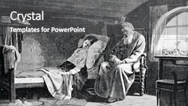  Presentation with engraving - Audience pleasing presentation design consisting of dying people - died engraving by shyubler published backdrop and a dark gray colored foreground