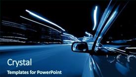  Presentation with dynamic - Slide deck consisting of dynamic abstract - car fast drive background and a ocean colored foreground
