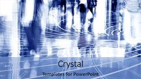  Presentation with blur abstract people people - Cool new slide set with dynamic abstract - shopping mall long exposure backdrop and a light blue colored foreground