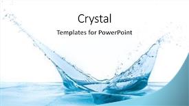  Presentation with blue water splash isolated - Presentation theme with dynamic abstract - water splash isolated on white background and a white colored foreground