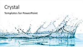  Presentation with water splash - Audience pleasing PPT theme consisting of dynamic abstract background - water splash with reflection isolated backdrop and a  colored foreground