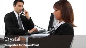  Presentation with duo - Colorful presentation theme enhanced with dynamic business duo backdrop and a dark gray colored foreground