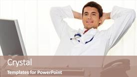 Presentation with successful - Amazing theme having dynamic medical - successful young doctor sitting backdrop and a  colored foreground