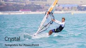  Presentation with dynamic - PPT theme with dynamic race on windsurfing background and a light blue colored foreground