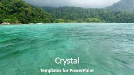  Presentation with dynamic - Presentation theme with dynamic wide angle view of tropical seascape tioman island malaysia background and a seafoam green colored foreground