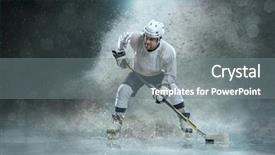  Presentation with dynamic - PPT layouts with dynamics - caucassian ice hockey player background and a gray colored foreground