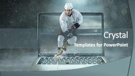  Presentation with dynamic - Audience pleasing slide set consisting of dynamics - caucassian ice hockey players backdrop and a gray colored foreground