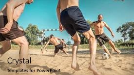  Presentation with sand play - Beautiful theme featuring dynamics - happy young people in active backdrop and a coral colored foreground