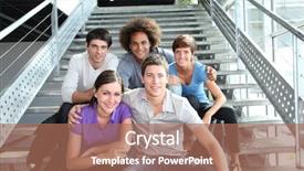  Presentation with university - Colorful PPT theme enhanced with la dynamique de groupe - group of happy young people backdrop and a ocean colored foreground