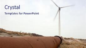  Presentation with pipeline - Amazing PPT theme having dynamo - pipeline leading through the dunes backdrop and a sky blue colored foreground