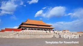  Presentation with forbidden city - Presentation enhanced with dynasty emperors hosted their enthronement background and a coral colored foreground