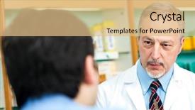  Presentation with pharmacist - Presentation theme having dysfunctional - customer explaining his problems background and a coral colored foreground