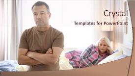  Presentation with communication problem in relationship marital - Cool new presentation design with dysfunctional - senior couple with problem backdrop and a sky blue colored foreground