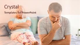  Presentation with relationship - Colorful PPT layouts enhanced with dysfunctional families - senior couple with problem backdrop and a lemonade colored foreground