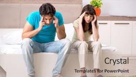  Presentation with family problems - Amazing PPT theme having dysfunctional families - young family having problems backdrop and a  colored foreground