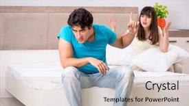  Presentation with family problems - Slide set consisting of dysfunctional families - young family having problems background and a  colored foreground