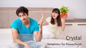  Presentation with family problems - PPT theme with dysfunctional families - young family having problems background and a  colored foreground