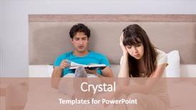  Presentation with family problems - Slide deck featuring dysfunctional families - young family having problems background and a  colored foreground