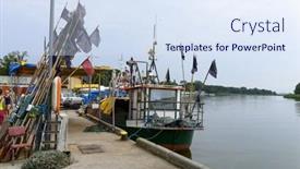  Presentation with fishing boats - Slide deck with dziwnow-august-16-fishing-boats background and a sky blue colored foreground