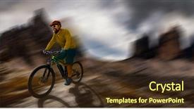  Presentation with mountain bike - Presentation theme having e - single mountain bike rider background and a tawny brown colored foreground
