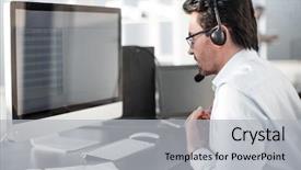  Presentation with ankle monitor - Audience pleasing PPT layouts consisting of e banking service - close up businessman looking backdrop and a  colored foreground