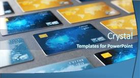  Presentation with grey - Beautiful presentation featuring e banking service - many credit cards on grey backdrop and a ocean colored foreground