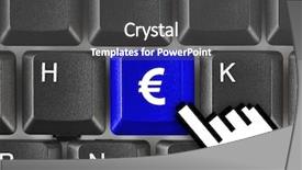  Presentation with banking - Presentation theme enhanced with e banking solution - computer keyboard with money key background and a dark gray colored foreground