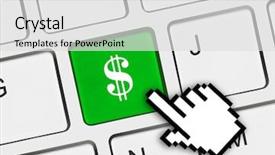  Presentation with computer keyboard and mouse - Cool new slides with e banking solution - computer keyboard with money key backdrop and a light gray colored foreground