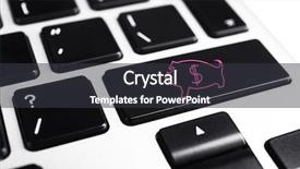  Presentation with keyboard - Cool new slide deck with e banking solution - money concept close up backdrop and a dark gray colored foreground