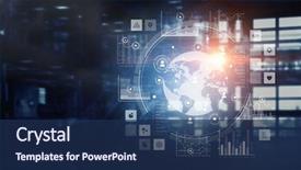  Presentation with e business and e commerce - PPT theme having e-business and commerce background and a navy blue colored foreground