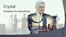  Presentation with business networking - Amazing slide deck having e-business and networking concept backdrop and a sky blue colored foreground