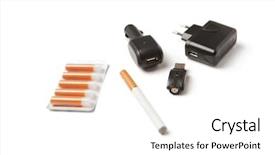  Presentation with electronic - Cool new theme with e-cigarette kit backdrop and a white colored foreground