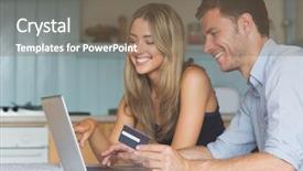  Presentation with together - Presentation with e commarce - cute couple using laptop together background and a violet colored foreground