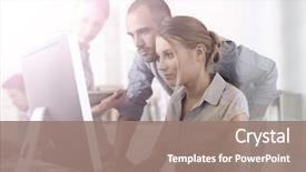  Presentation with project - PPT theme enhanced with e commerce - business people working on project background and a coral colored foreground