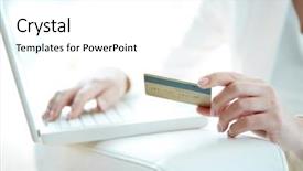  Presentation with plastic pellet - Presentation design having e commerce - closeup on plastic card background and a white colored foreground