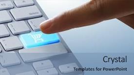  Presentation with now - PPT theme with e commerce - fingers to keyboard buy now background and a teal colored foreground
