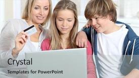  Presentation with children doing kids gym - Beautiful theme featuring e commerce - mother and children at home backdrop and a light gray colored foreground