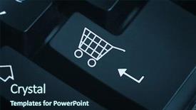  Presentation with keyboard - Theme featuring e commerce - online shop -the button background and a navy blue colored foreground