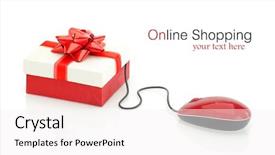  Presentation with online shopping - Audience pleasing PPT theme consisting of e commerce - online shopping backdrop and a sky blue colored foreground