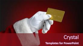  Presentation with gold red - Presentation theme featuring e commerce - santa claus hand holding background and a wine colored foreground