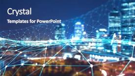  Presentation with social commerce - Presentation theme featuring e-commerce and social concept background and a  colored foreground