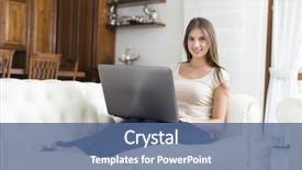  Presentation with customers - Colorful presentation design enhanced with e commerce customers happy - smiling young woman using her backdrop and a ocean colored foreground