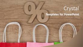  Presentation with percentage - Colorful PPT theme enhanced with e-commerce-online-shopping-idea backdrop and a coral colored foreground