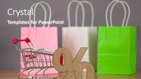  Presentation with shopping trolley - Audience pleasing slide deck consisting of e-commerce-online-shopping-idea backdrop and a gray colored foreground
